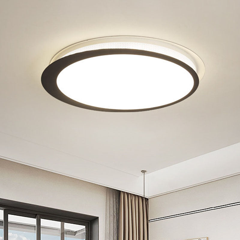 Round Metal Flush Light Artistic Black LED Flush Ceiling Light Fixture for Bedroom Black Clearhalo 'Ceiling Lights' 'Close To Ceiling Lights' 'Close to ceiling' 'Flush mount' Lighting' 2046466