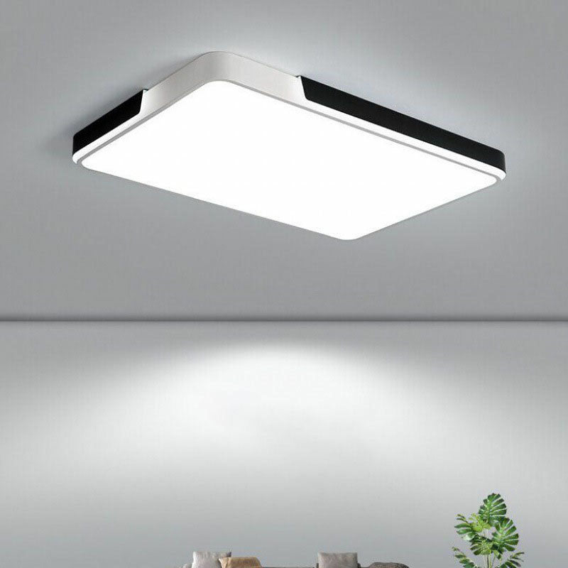 Geometrical Acrylic Flush Mount Lighting Minimalist White LED Flush Mount Fixture White Rectangle Clearhalo 'Ceiling Lights' 'Close To Ceiling Lights' 'Close to ceiling' 'Flush mount' Lighting' 2046482