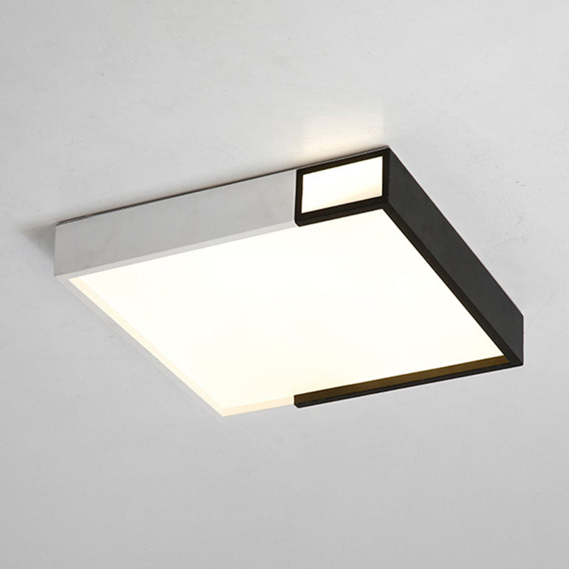 Quadrilateral Shape LED Flush Mount Light Simple Metal Black and White Ceiling Light Flush Mount Clearhalo 'Ceiling Lights' 'Close To Ceiling Lights' 'Close to ceiling' 'Flush mount' Lighting' 2046549