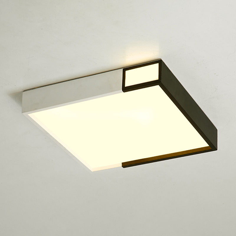 Quadrilateral Shape LED Flush Mount Light Simple Metal Black and White Ceiling Light Flush Mount Clearhalo 'Ceiling Lights' 'Close To Ceiling Lights' 'Close to ceiling' 'Flush mount' Lighting' 2046550