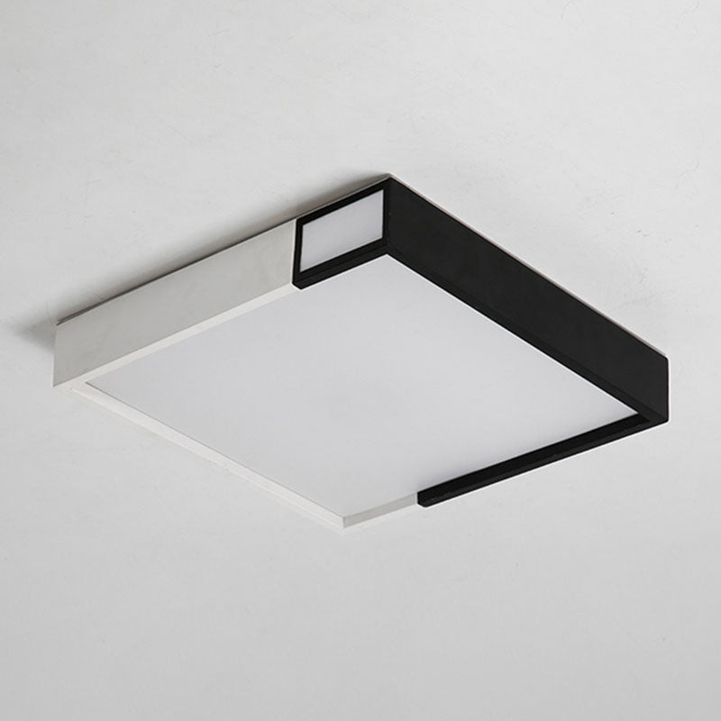 Quadrilateral Shape LED Flush Mount Light Simple Metal Black and White Ceiling Light Flush Mount Clearhalo 'Ceiling Lights' 'Close To Ceiling Lights' 'Close to ceiling' 'Flush mount' Lighting' 2046551