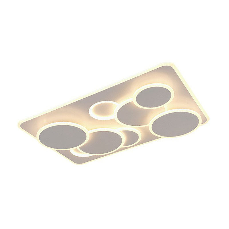 Acrylic Geometric Flush Light Artistic White LED Flush Ceiling Light Fixture for Living Room Clearhalo 'Ceiling Lights' 'Close To Ceiling Lights' 'Close to ceiling' 'Flush mount' Lighting' 2046576