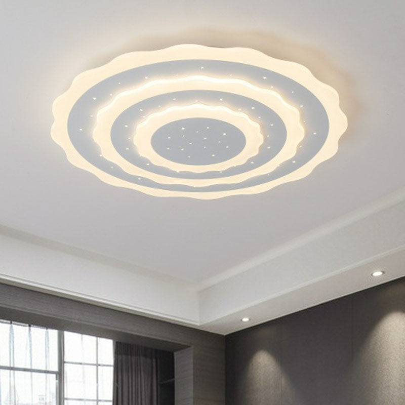 Ripple Acrylic Flush Light Artistic White LED Flush Ceiling Light Fixture for Living Room Clearhalo 'Ceiling Lights' 'Close To Ceiling Lights' 'Close to ceiling' 'Flush mount' Lighting' 2046624