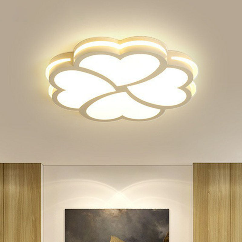 Clover Shaped Bedroom LED Flush Mount Acrylic Modern Flushmount Ceiling Light in White White 3 Color Clearhalo 'Ceiling Lights' 'Close To Ceiling Lights' 'Close to ceiling' 'Flush mount' Lighting' 2046647