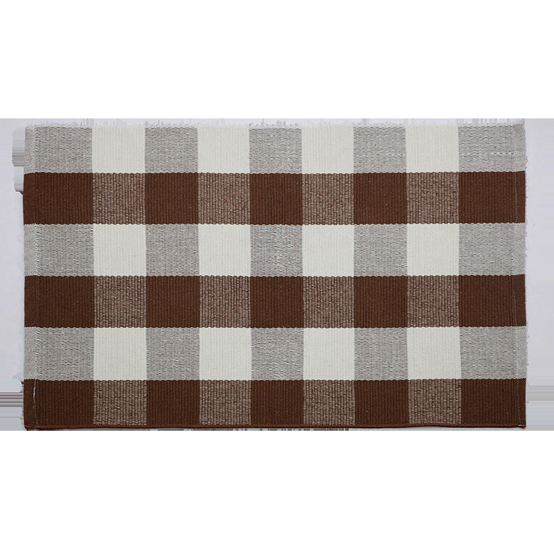 Classic Buffalo Plaid Rug Brown Funky Carpet Cotton Machine Washable Rug for Bedroom Brown Clearhalo 'Area Rug' 'Bohemian' 'Rugs' Rug' 2046922