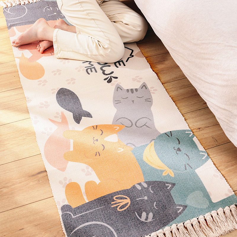 Cartoon Animal Patterned Rug Colorful Cotton Rug Washable Pet Friendly Rug for Nursery Clearhalo 'Area Rug' 'Rug' 2047175