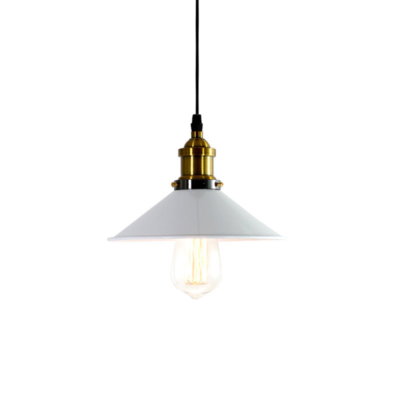 Cone Shade Restaurant Pendant Light Industrial Metal 1-Light Green/Grey Hanging Lamp Clearhalo 'Art Deco Pendants' 'Cast Iron' 'Ceiling Lights' 'Ceramic' 'Crystal' 'Industrial Pendants' 'Industrial' 'Metal' 'Middle Century Pendants' 'Pendant Lights' 'Pendants' 'Tiffany' Lighting' 204804