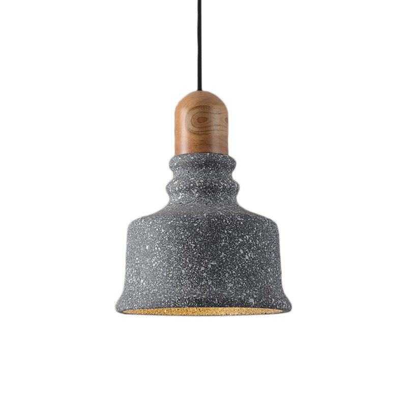 Grey 1-Bulb Pendant Light Industrial Cement Upside-down Trifle Hanging Light Fixture for Restaurant Clearhalo 'Ceiling Lights' 'Industrial Pendants' 'Industrial' 'Middle Century Pendants' 'Pendant Lights' 'Pendants' 'Tiffany' Lighting' 204941