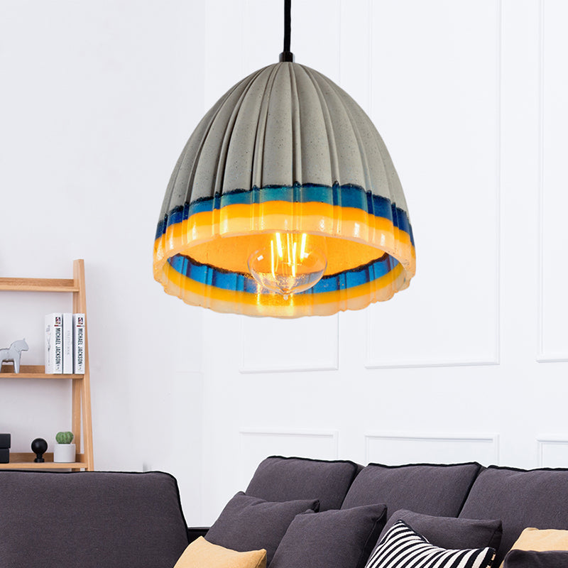 Grey 1-Light Ceiling Lighting Contemporary Concrete Dome Hanging Pendant Light for Living Room Clearhalo 'Ceiling Lights' 'Industrial Pendants' 'Industrial' 'Middle Century Pendants' 'Pendant Lights' 'Pendants' 'Tiffany' Lighting' 204957