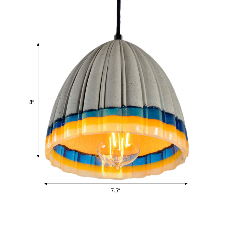 Grey 1-Light Ceiling Lighting Contemporary Concrete Dome Hanging Pendant Light for Living Room Clearhalo 'Ceiling Lights' 'Industrial Pendants' 'Industrial' 'Middle Century Pendants' 'Pendant Lights' 'Pendants' 'Tiffany' Lighting' 204959