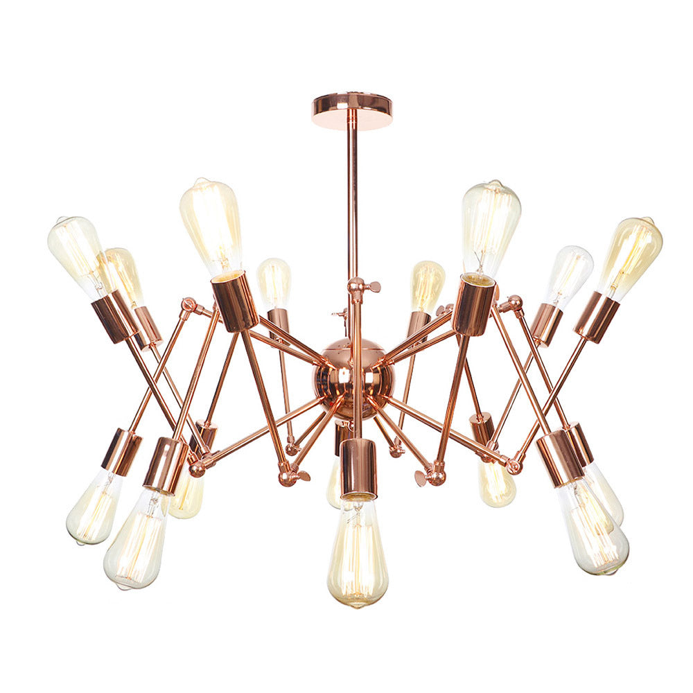 Copper Sputnik Pendant Chandelier Rustic Metal 6/8/10 Lights Indoor Pendant Light Fixture Clearhalo 'Cast Iron' 'Ceiling Lights' 'Chandeliers' 'Industrial Chandeliers' 'Industrial' 'Metal' 'Middle Century Chandeliers' 'Rustic Chandeliers' 'Tiffany' Lighting' 205057