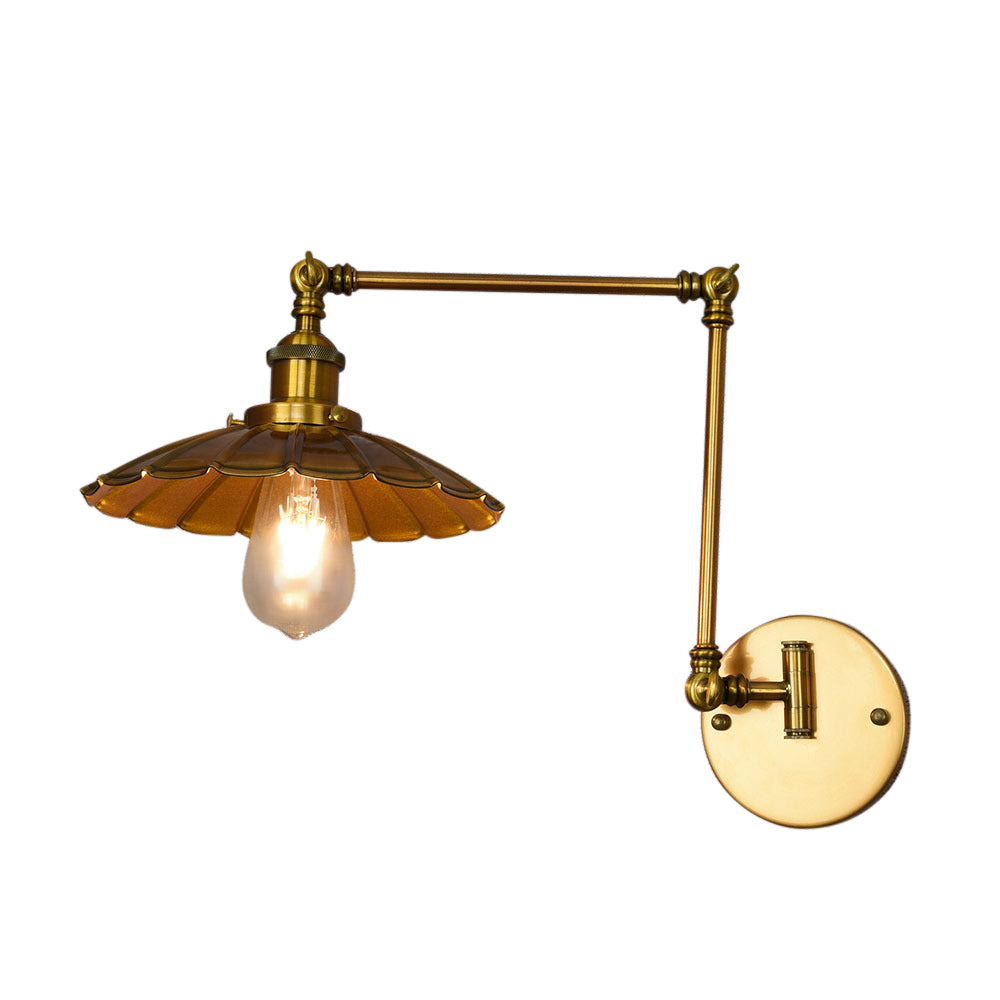 Vintage Cone Hanging Ceiling Light 1 Light Metal Pendant Lighting in Brass for Living Room Clearhalo 'Art deco wall lights' 'Cast Iron' 'Glass' 'Industrial wall lights' 'Industrial' 'Middle century wall lights' 'Modern' 'Rustic wall lights' 'Tiffany' 'Traditional wall lights' 'Wall Lamps & Sconces' 'Wall Lights' Lighting' 205287