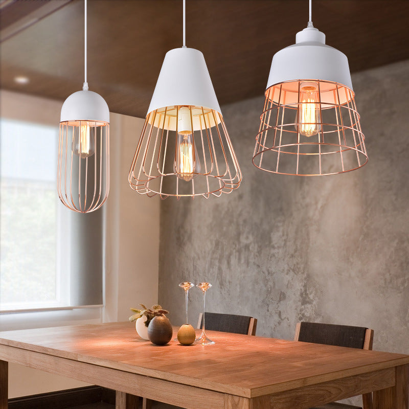 Geometric Shaped Metal Hanging Light Nordic Style Restaurant Pendant Light Fixture Clearhalo 'Art Deco Pendants' 'Black' 'Cast Iron' 'Ceiling Lights' 'Ceramic' 'Crystal' 'Industrial Pendants' 'Industrial' 'Metal' 'Middle Century Pendants' 'Pendant Lights' 'Pendants' 'Rustic Pendants' 'Tiffany' Lighting' 2057513