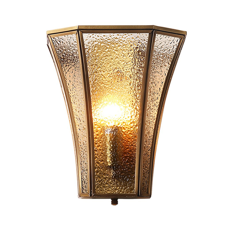 Gold Trumpet Flared Wall Mount Light Minimalism Glass Single Corridor Wall Lighting Clearhalo 'Wall Lamps & Sconces' 'Wall Lights' Lighting' 2057622