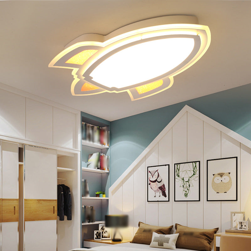 Acrylic Rocket Shaped LED Flush Mount Modern White Flushmount Ceiling Light for Child Room Clearhalo 'Ceiling Lights' 'Close To Ceiling Lights' 'Close to ceiling' 'Flush mount' Lighting' 2057780