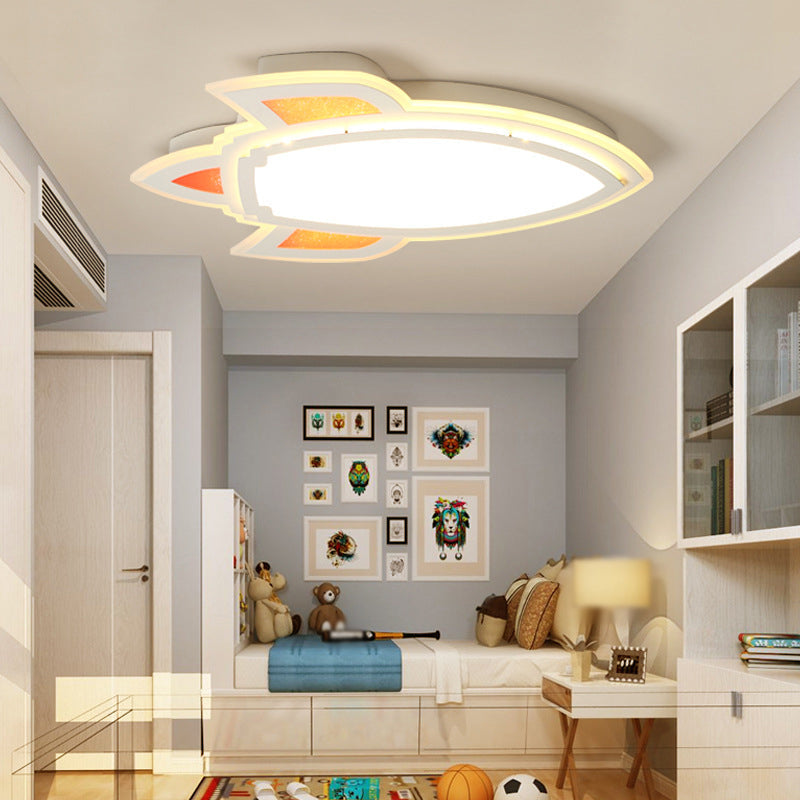 Acrylic Rocket Shaped LED Flush Mount Modern White Flushmount Ceiling Light for Child Room Clearhalo 'Ceiling Lights' 'Close To Ceiling Lights' 'Close to ceiling' 'Flush mount' Lighting' 2057781