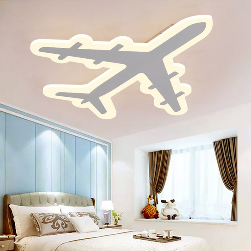 White Airplane Flush Light Artistic Acrylic LED Flush Ceiling Light Fixture for Bedroom White Clearhalo 'Ceiling Lights' 'Close To Ceiling Lights' 'Close to ceiling' 'Flush mount' Lighting' 2057788