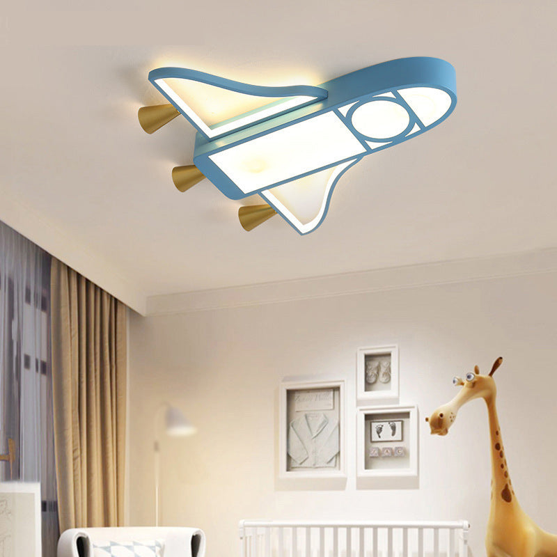 Aircraft Child Room Flush Mount Lighting Acrylic Contemporary LED Flush Mount Fixture Blue Clearhalo 'Ceiling Lights' 'Close To Ceiling Lights' 'Close to ceiling' 'Flush mount' Lighting' 2057792