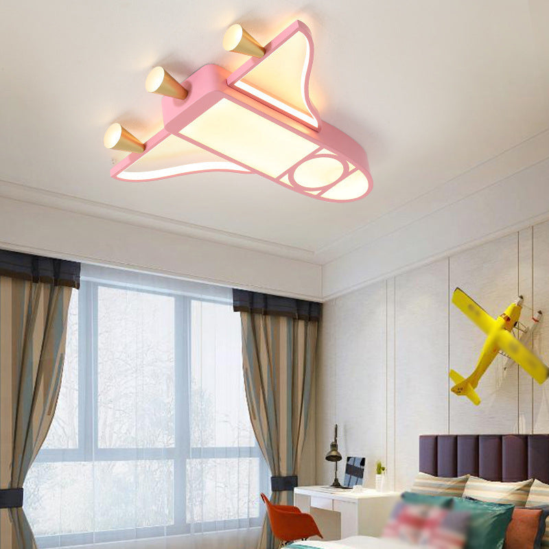 Aircraft Child Room Flush Mount Lighting Acrylic Contemporary LED Flush Mount Fixture Pink Clearhalo 'Ceiling Lights' 'Close To Ceiling Lights' 'Close to ceiling' 'Flush mount' Lighting' 2057795