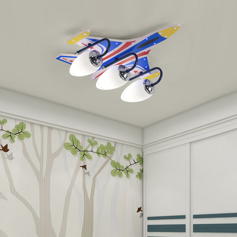 Acrylic Plane Shaped Flush Ceiling Light Contemporary Blue LED Flush Mount Lighting Fixture Clearhalo 'Ceiling Lights' 'Close To Ceiling Lights' 'Close to ceiling' 'Flush mount' Lighting' 2057807