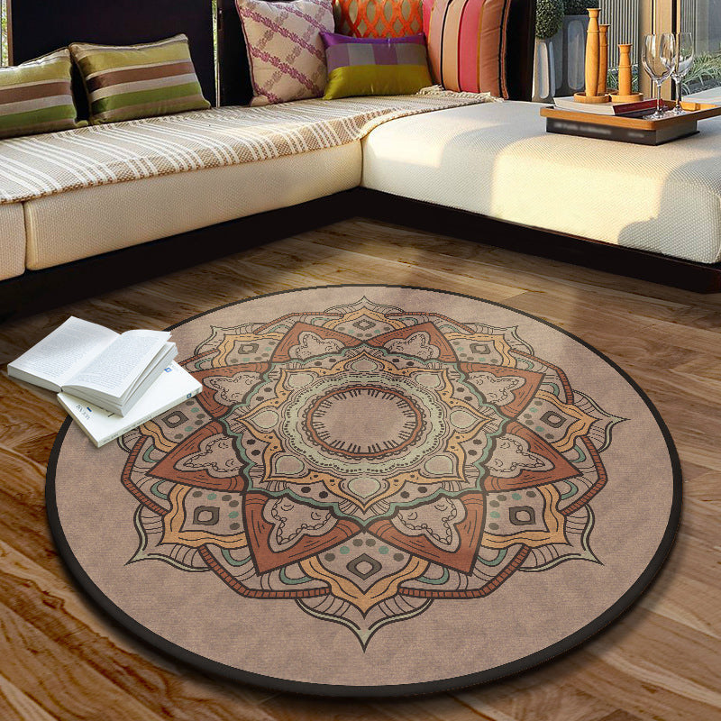 Chic Floral Pattern Area Rug Multicolored Moroccan Carpet Synthetics Washable Anti-Slip Backing Stain Resistant Rug for Front Door Light Pink 3'11