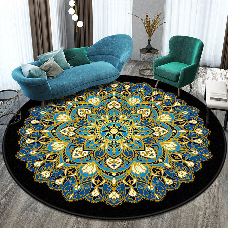 Bohemian Living Room Rug Multicolor Mandala Rug Polyester Stain Resistant Washable Anti-Slip Backing Rug for Hall Golden Clearhalo 'Area Rug' 'Moroccan' 'Rugs' Rug' 2058824