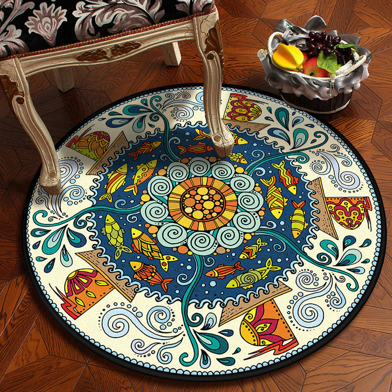 Moroccan Mandala Rug Multi-Colored Synthetics Rug Stain Resistant Anti-Slip Machine Washable Carpet for Dining Room Dark Beige Clearhalo 'Area Rug' 'Moroccan' 'Rugs' Rug' 2058855