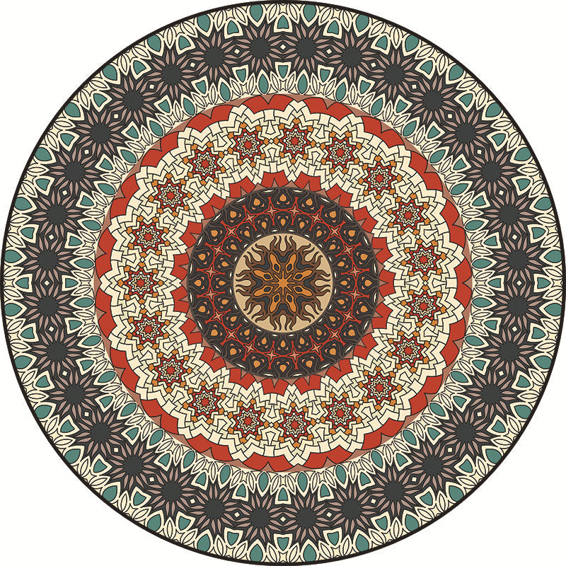 Traditional Multi Color Moroccan Rug Polypropylene Mandala Area Carpet Anti-Slip Machine Washable Stain Resistant Rug for Rome Clearhalo 'Area Rug' 'Moroccan' 'Rugs' Rug' 2058865