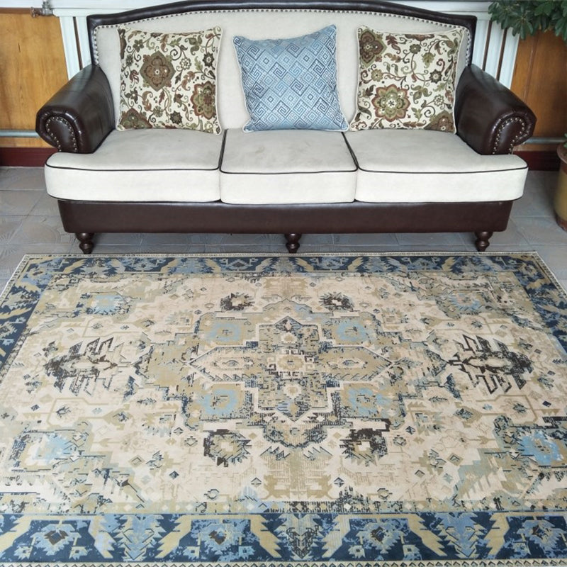 Retro Multicolor Moroccan Rug Synthetics Floral Patterned Rug Anti-Slip Washable Pet Friendly Carpet for Family Room Light Blue Clearhalo 'Area Rug' 'Moroccan' 'Rugs' Rug' 2059155