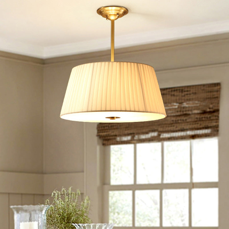 Pleated Empire Shade Chandelier Light Simplicity Fabric Gold Pendant Light Fixture Gold Clearhalo 'Ceiling Lights' 'Chandeliers' 'Modern Chandeliers' 'Modern' Lighting' 2063677