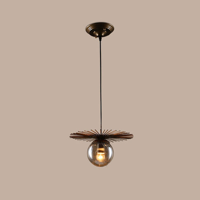 Flat Suspension Light Contemporary Iron Single-Bulb Restaurant Pendant Light Fixture in Rust Clearhalo 'Ceiling Lights' 'Pendant Lights' 'Pendants' Lighting' 2063791