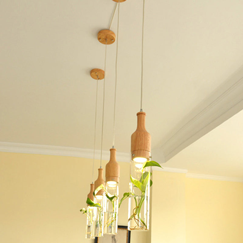 Simplicity Bottle Shaped Planter Ceiling Light Clear Glass Bedroom Hanging Pendant Light Clearhalo 'Ceiling Lights' 'Glass shade' 'Glass' 'Industrial Pendants' 'Industrial' 'Middle Century Pendants' 'Pendant Lights' 'Pendants' 'Tiffany' Lighting' 2063941