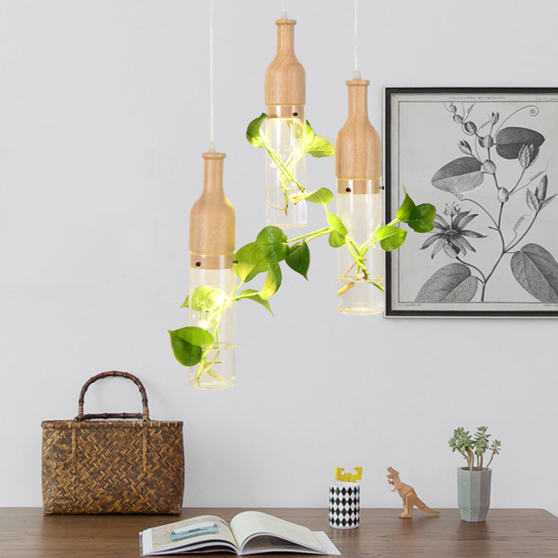 Simplicity Bottle Shaped Planter Ceiling Light Clear Glass Bedroom Hanging Pendant Light Clearhalo 'Ceiling Lights' 'Glass shade' 'Glass' 'Industrial Pendants' 'Industrial' 'Middle Century Pendants' 'Pendant Lights' 'Pendants' 'Tiffany' Lighting' 2063943