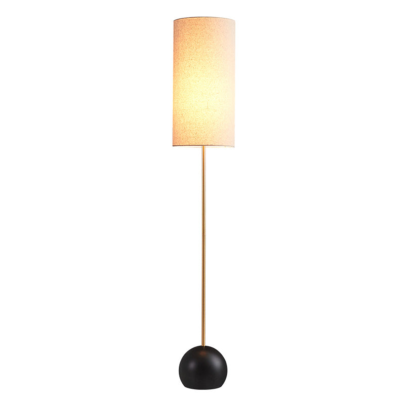 Single-Bulb Floor Light Simplicity Cylinder Shaped Fabric Standing Lamp for Living Room Clearhalo 'Floor Lamps' 'Lamps' Lighting' 2064695