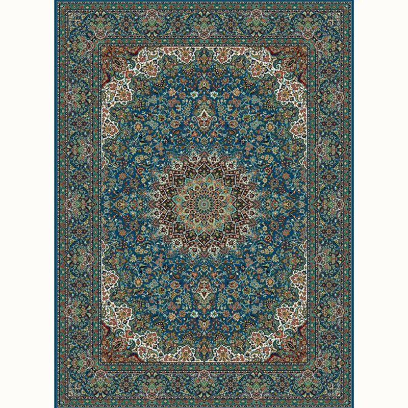 Aesthetic Moroccan Rug Multi Colored Flower Rug Pet Friendly Anti-Slip Backing Machine Washable Carpet for Guest Room Aqua Clearhalo 'Area Rug' 'Moroccan' 'Rugs' Rug' 2070160