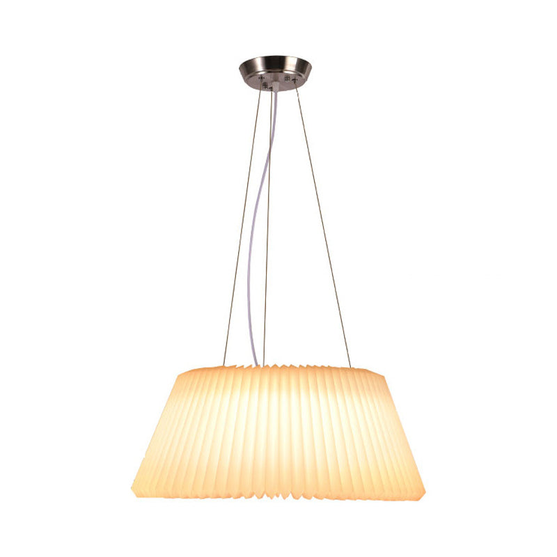 Modern Barrel Ceiling Pendant Plastic 1 Light Restaurant Pendant Lamp in White, 18