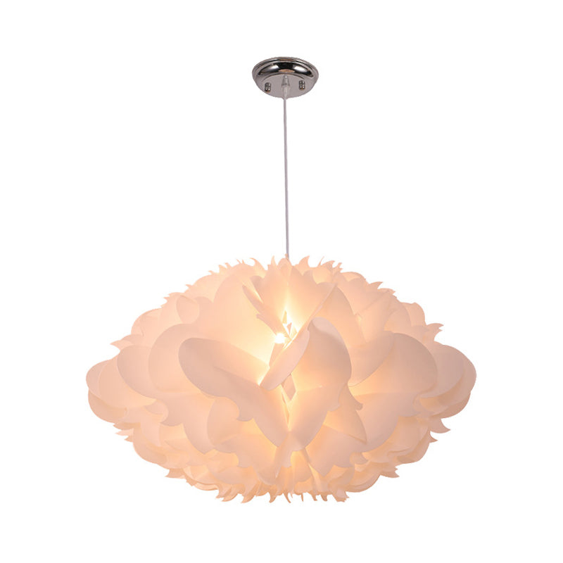 Cloud Hanging Ceiling Light Art Deco Acrylic 1 Light White Suspension Light for Dining Room, 16