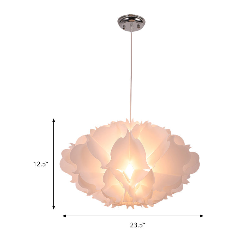 Cloud Hanging Ceiling Light Art Deco Acrylic 1 Light White Suspension Light for Dining Room, 16