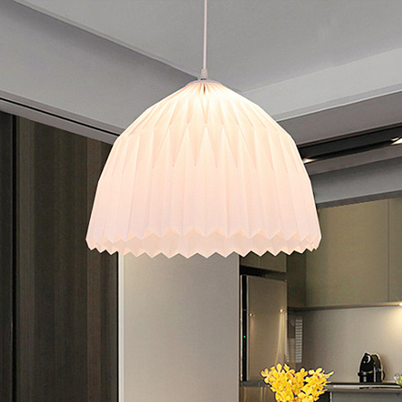 Dome Acrylic Pendant Light Minimalist 1 Light White Ceiling Pendant for Dining Room White Clearhalo 'Ceiling Lights' 'Modern Pendants' 'Modern' 'Pendant Lights' 'Pendants' Lighting' 208548