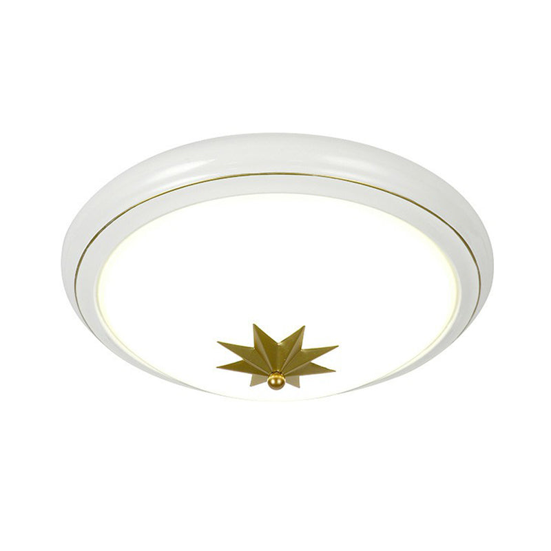 Retro Bowl LED Flush Mount Lighting Opal Glass Flush Mount Ceiling Light for Corridor Clearhalo 'Ceiling Lights' 'Close To Ceiling Lights' 'Close to ceiling' 'Flush mount' Lighting' 2091462