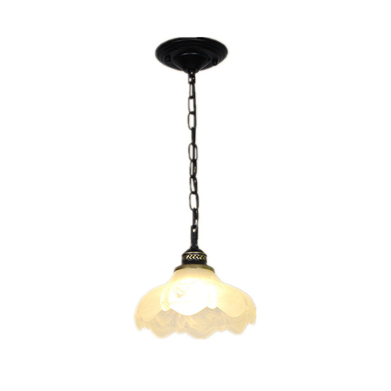 Traditional Bell Shade Ceiling Light Single-Bulb White Frost Glass Hanging Pendant Light Clearhalo 'Ceiling Lights' 'Glass shade' 'Glass' 'Pendant Lights' 'Pendants' Lighting' 2091721