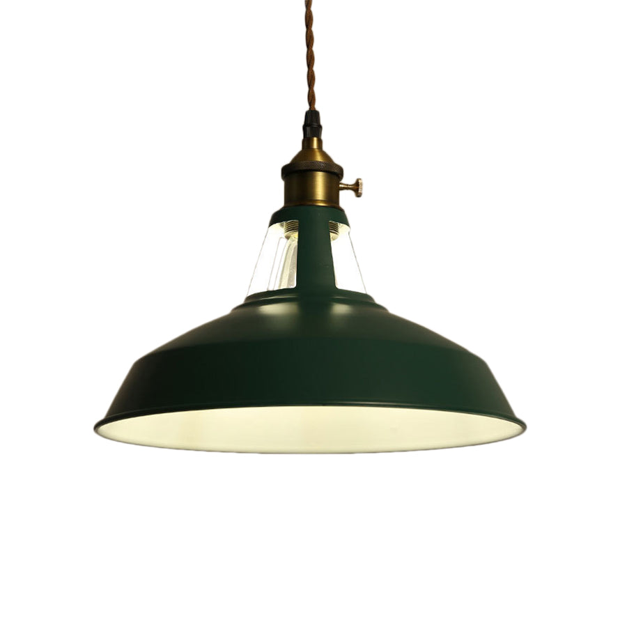 1 Light Barn Pendant Lighting Fixture Industrial Beige/Blue/Green Metal Hanging Ceiling Light for Dining Room Clearhalo 'Art Deco Pendants' 'Cast Iron' 'Ceiling Lights' 'Ceramic' 'Crystal' 'Industrial Pendants' 'Industrial' 'Metal' 'Middle Century Pendants' 'Pendant Lights' 'Pendants' 'Tiffany' Lighting' 209620