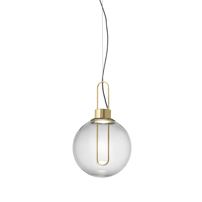 Sphere Pendant Modernist Clear Glass 1 Light Gold/Chrome/Rose Gold Hanging Ceiling Light in White Light Gold Clearhalo 'Ceiling Lights' 'Chandeliers' 'Glass shade' 'Glass' 'Modern Pendants' 'Modern' 'Pendant Lights' 'Pendants' Lighting' 210340