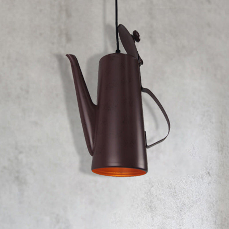 Bronze 1 Light Pendant Lighting Industrial Metal Teapot Shaped Hanging Lamp for Indoor Bronze Clearhalo 'Art Deco Pendants' 'Cast Iron' 'Ceiling Lights' 'Ceramic' 'Crystal' 'Industrial Pendants' 'Industrial' 'Metal' 'Middle Century Pendants' 'Pendant Lights' 'Pendants' 'Tiffany' Lighting' 210353