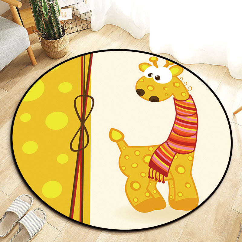 Kawaii Princess Rug Multicolor Fairy Tale Carpet Pet Friendly Stain Resistant Anti-Slip Backing Rug for Kids Bedroom Yellow Clearhalo 'Area Rug' 'Rug' 2105819