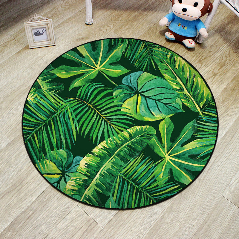 Multi-Color Princess Rug Polyester Botanics Animal Carpet Anti-Slip Backing Machine Washable Pet Friendly Rug for Kids Room Green Clearhalo 'Area Rug' 'Rug' 2105859