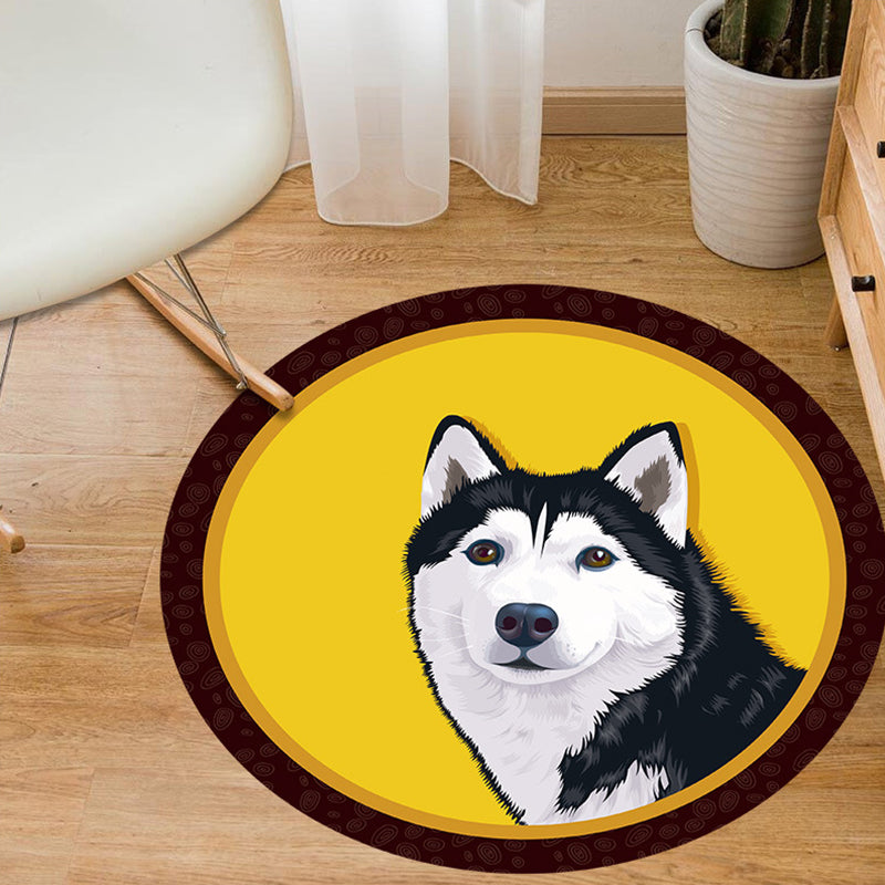 Adorable Animal Patterned Rug Multi-Colored Princess Rug Polypropylene Non-Slip Stain Resistant Washable Carpet Yellow Clearhalo 'Area Rug' 'Rug' 2105891