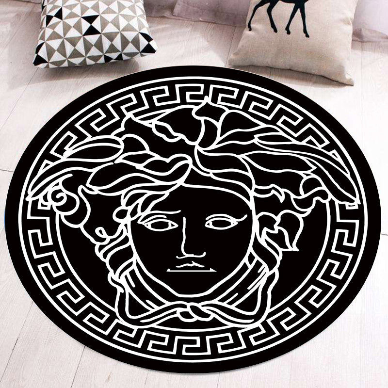 Multi Color Patterned Rug Polyester Kid Style Rug Stain Resistant Anti-Slip Washable Carpet for Baby Room Black Clearhalo 'Area Rug' 'Rug' 2105915