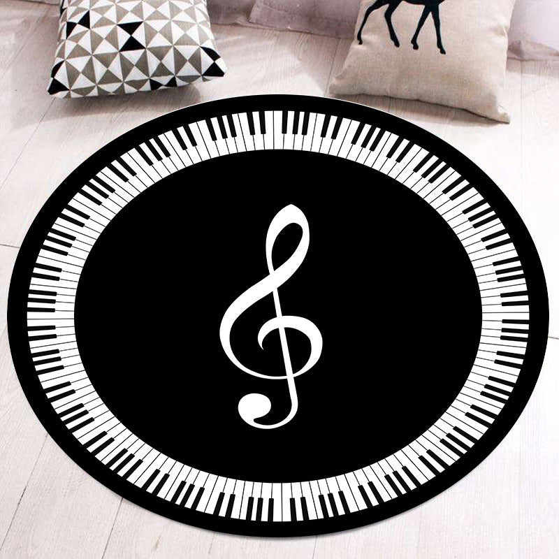 Multi Color Patterned Rug Polyester Kid Style Rug Stain Resistant Anti-Slip Washable Carpet for Baby Room Black-White Clearhalo 'Area Rug' 'Rug' 2105917
