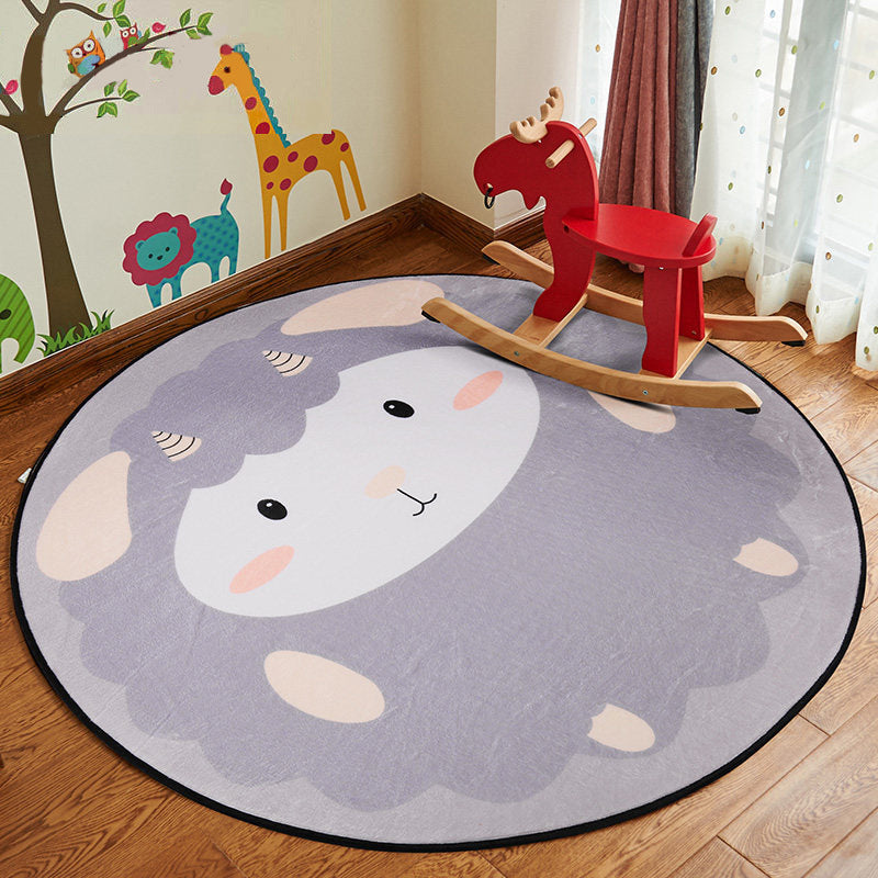 Stylish Cartoon Rug Multicolor Fairy Tale World Rug Non-Slip Backing Machine Washable Stain Resistant Carpet for Nursery School Grey Clearhalo 'Area Rug' 'Rug' 2105944